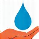 Symbol för en vattendroppe i en hand.